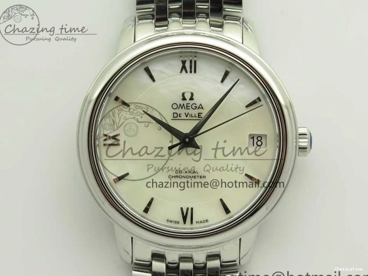 0227 BestValue De Ville Prestige Ladies 32.7mm SS MKF 1:1 Best Edition White Dial SS Markers on SS Bracelet MIYOTA 7971